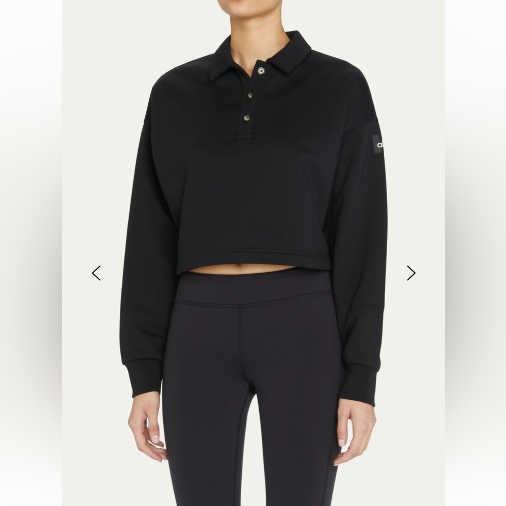 ALO Yoga Cropped Henley Polo